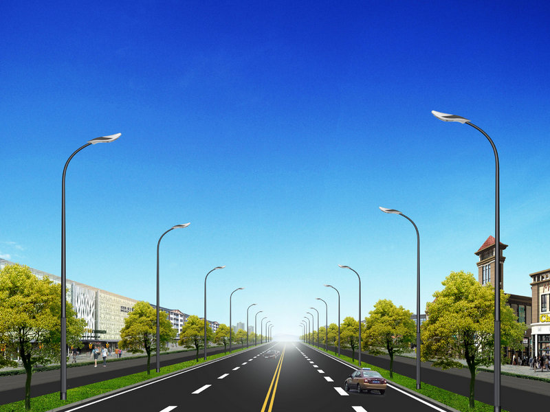 Luzes da rua LED: a luz verde iluminando a futura cidade